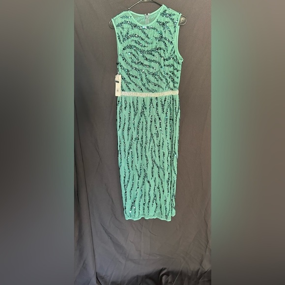 Mac Duggal 93765 NWT Embellished Sleeveless Illusion High Neck Dress - Picture 4 of 6